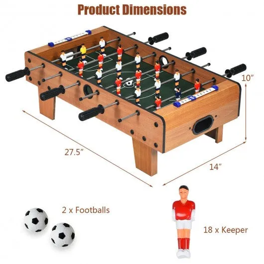 27" Foosball Table Mini Tabletop Soccer Game