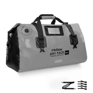 66L Waterproof PVC Motorcycle Tail Duffle Dry Bag - Grey