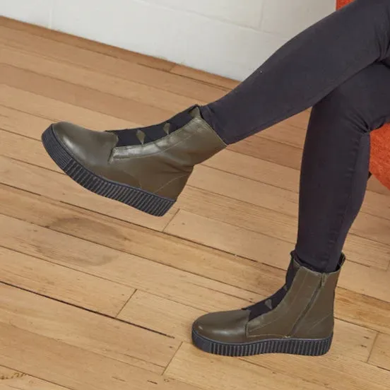 Alfie & Evie Date Khaki Leather