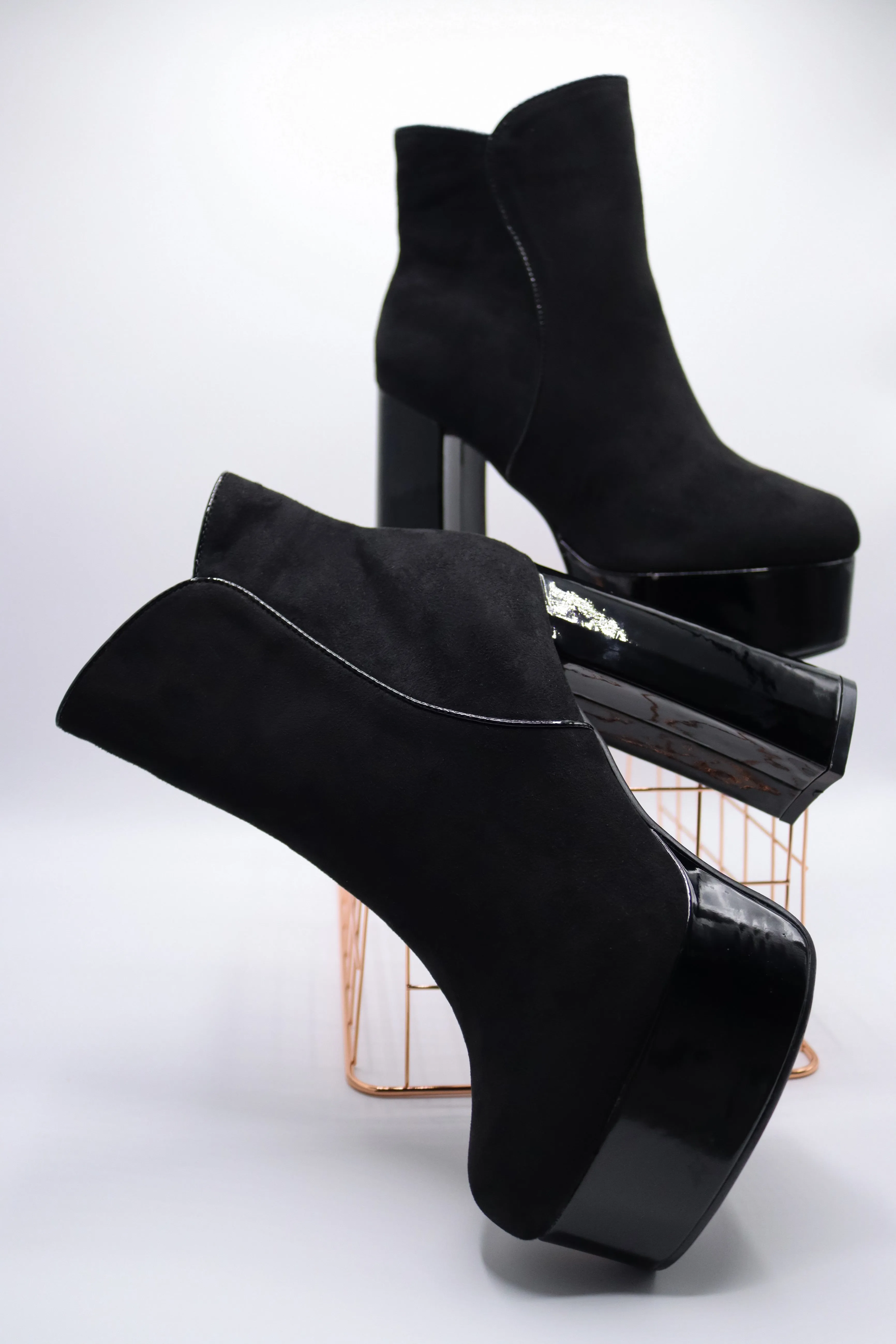 Black Chunky Platform Ankle Boots