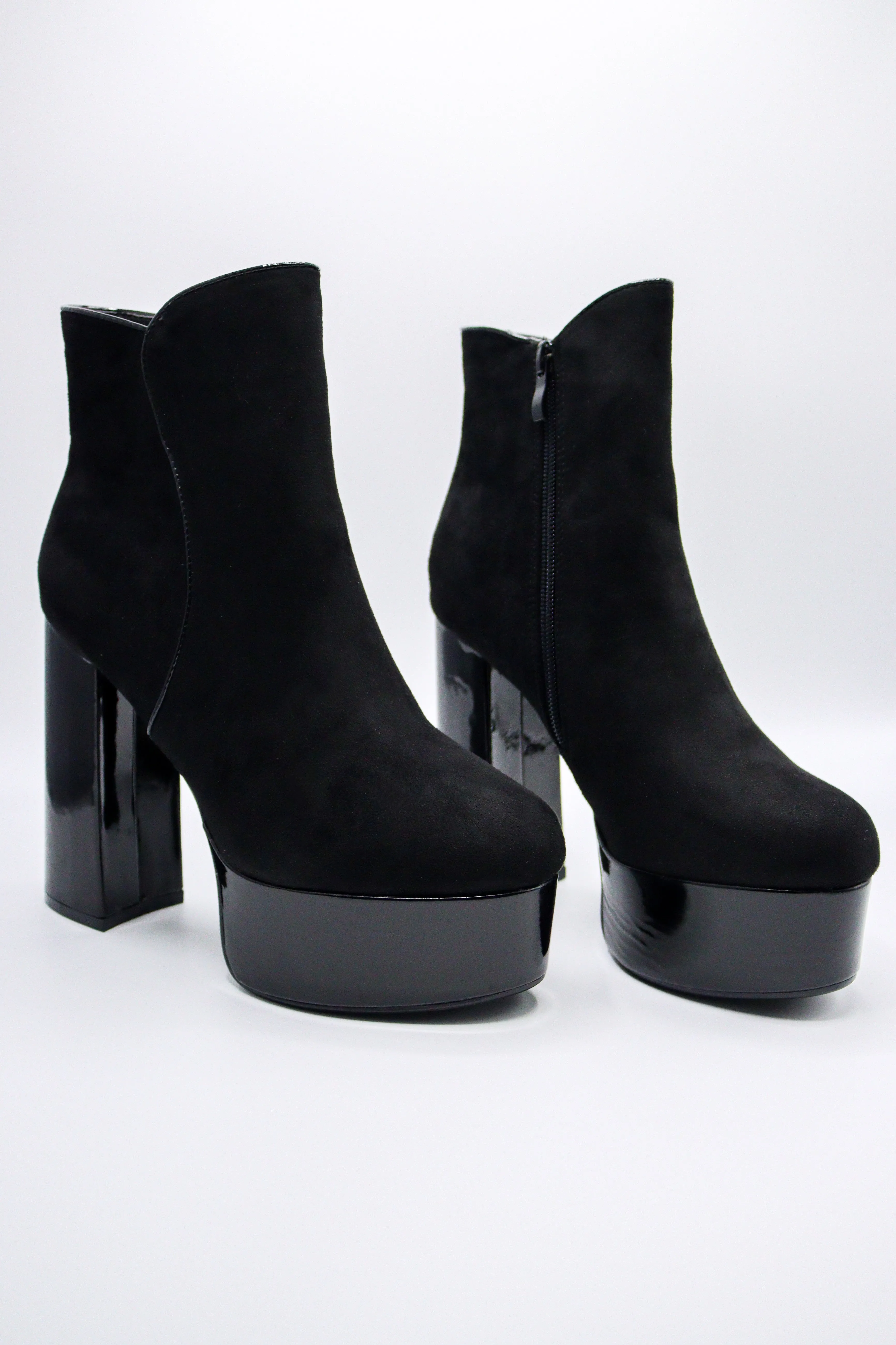 Black Chunky Platform Ankle Boots