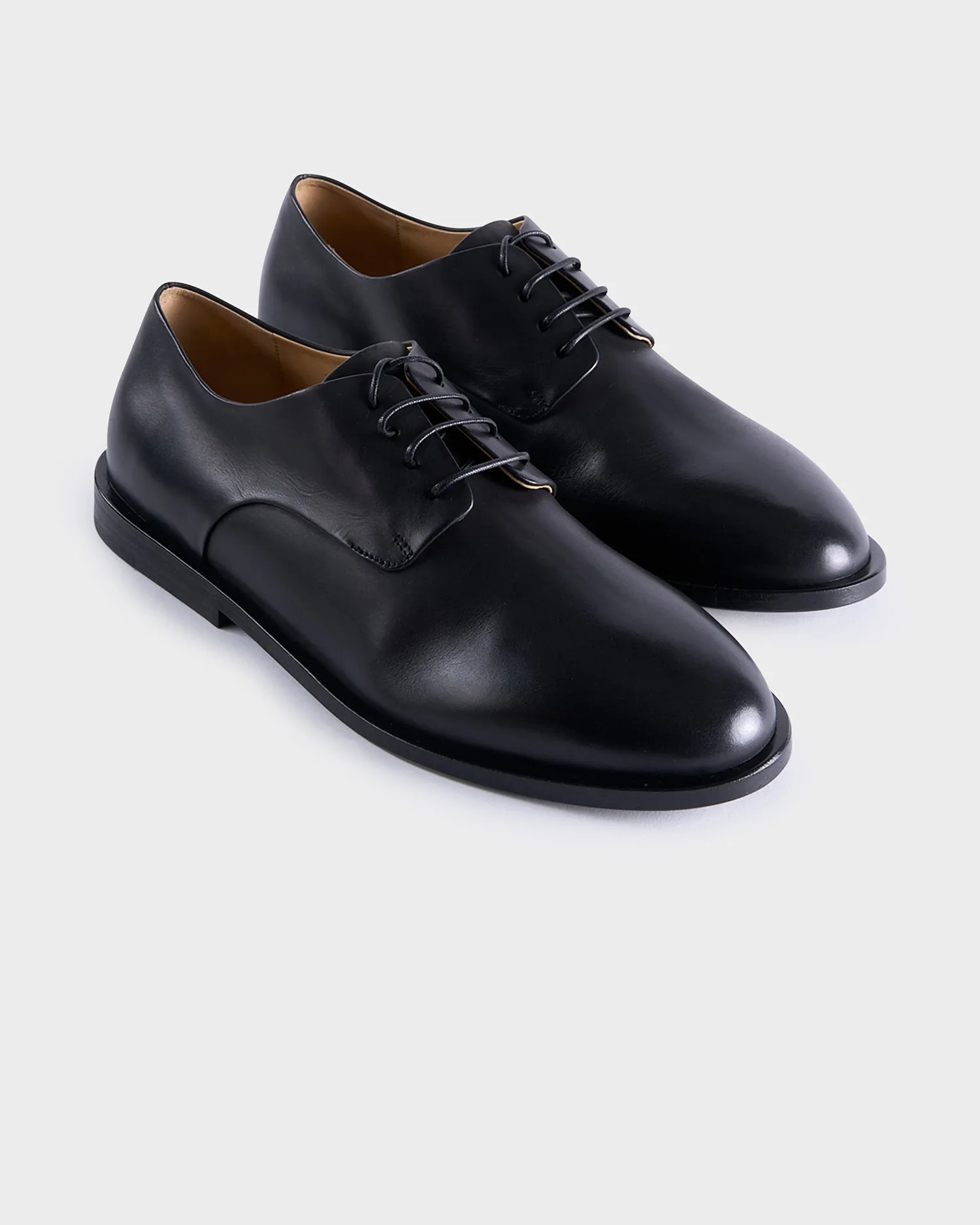Black Glossy Calf Derby Shoes