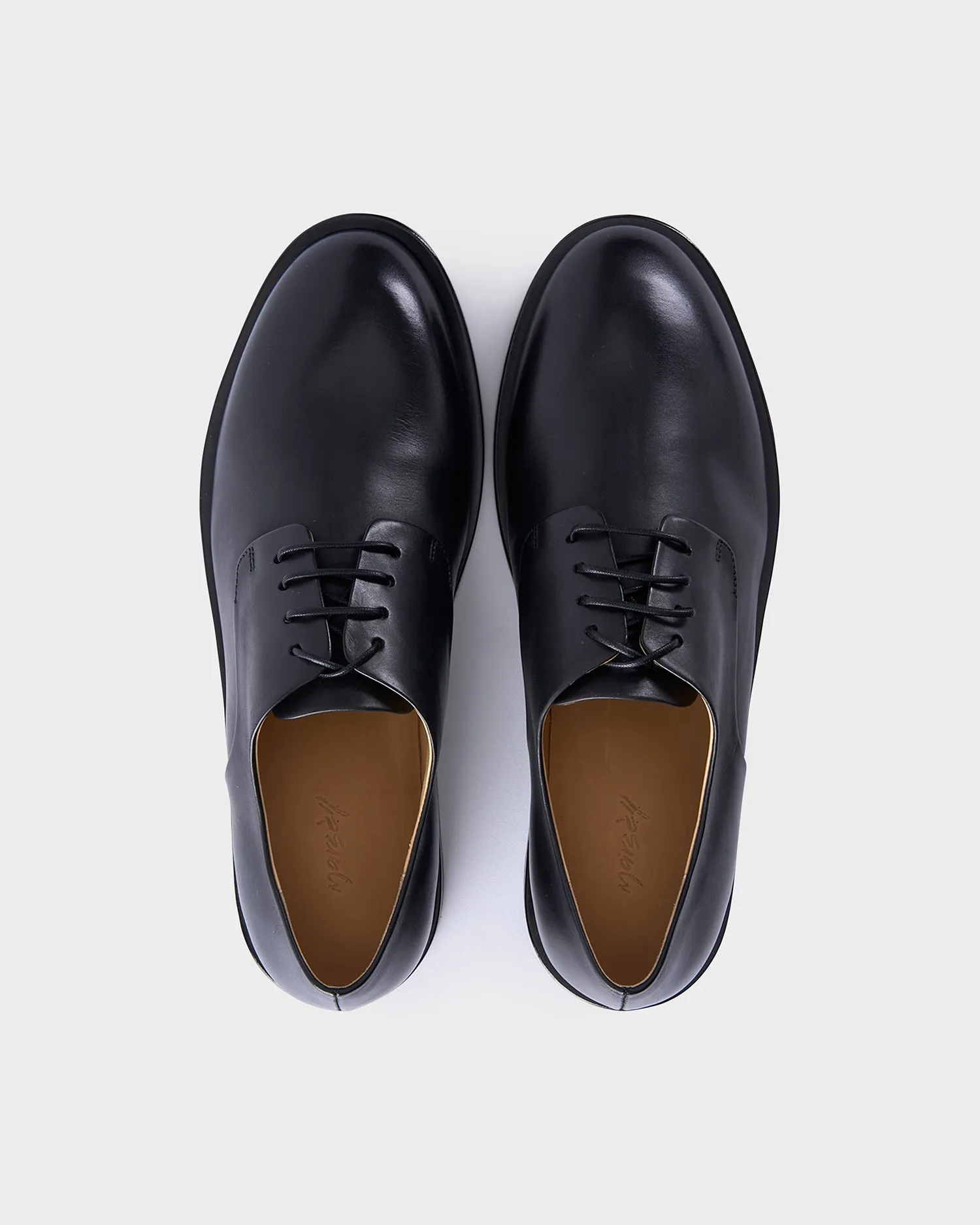 Black Glossy Calf Derby Shoes