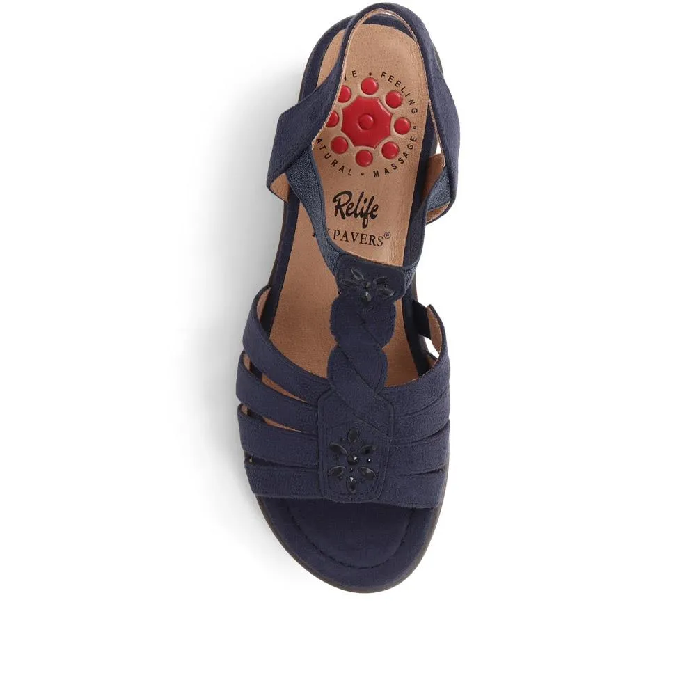 Block Heeled Slip-On Sandals  - CENTR39057 / 324 981