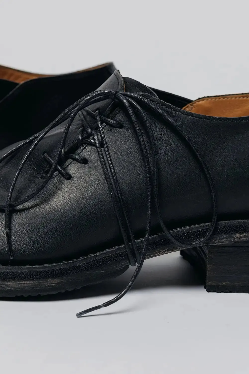 Diagonal Lace-up Derby Shoes  Black