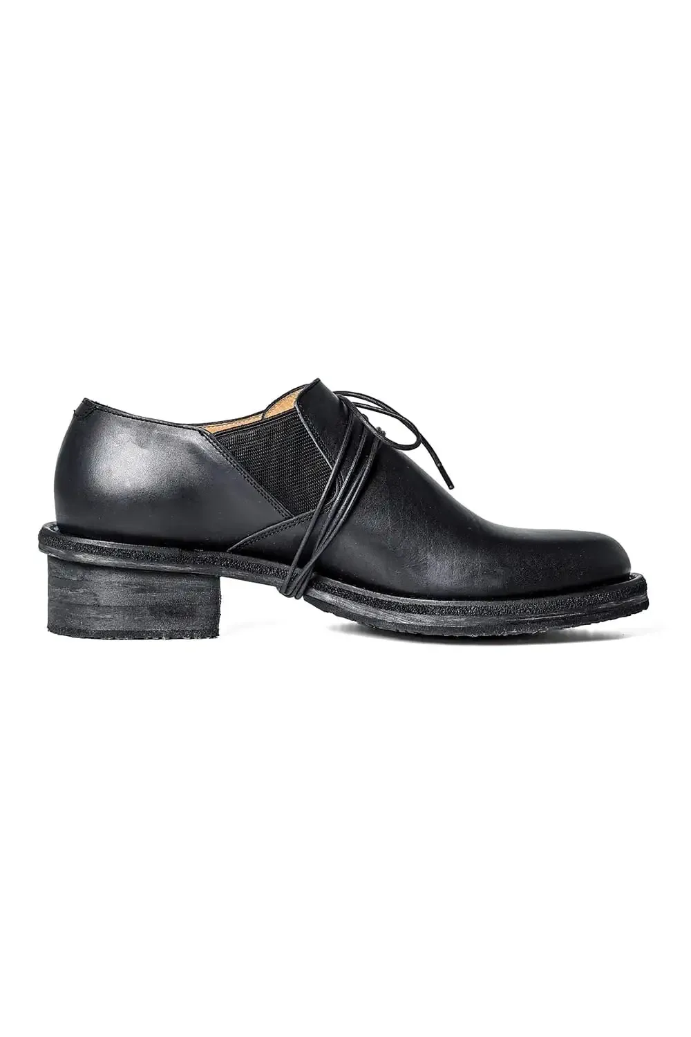 Diagonal Lace-up Derby Shoes  Black