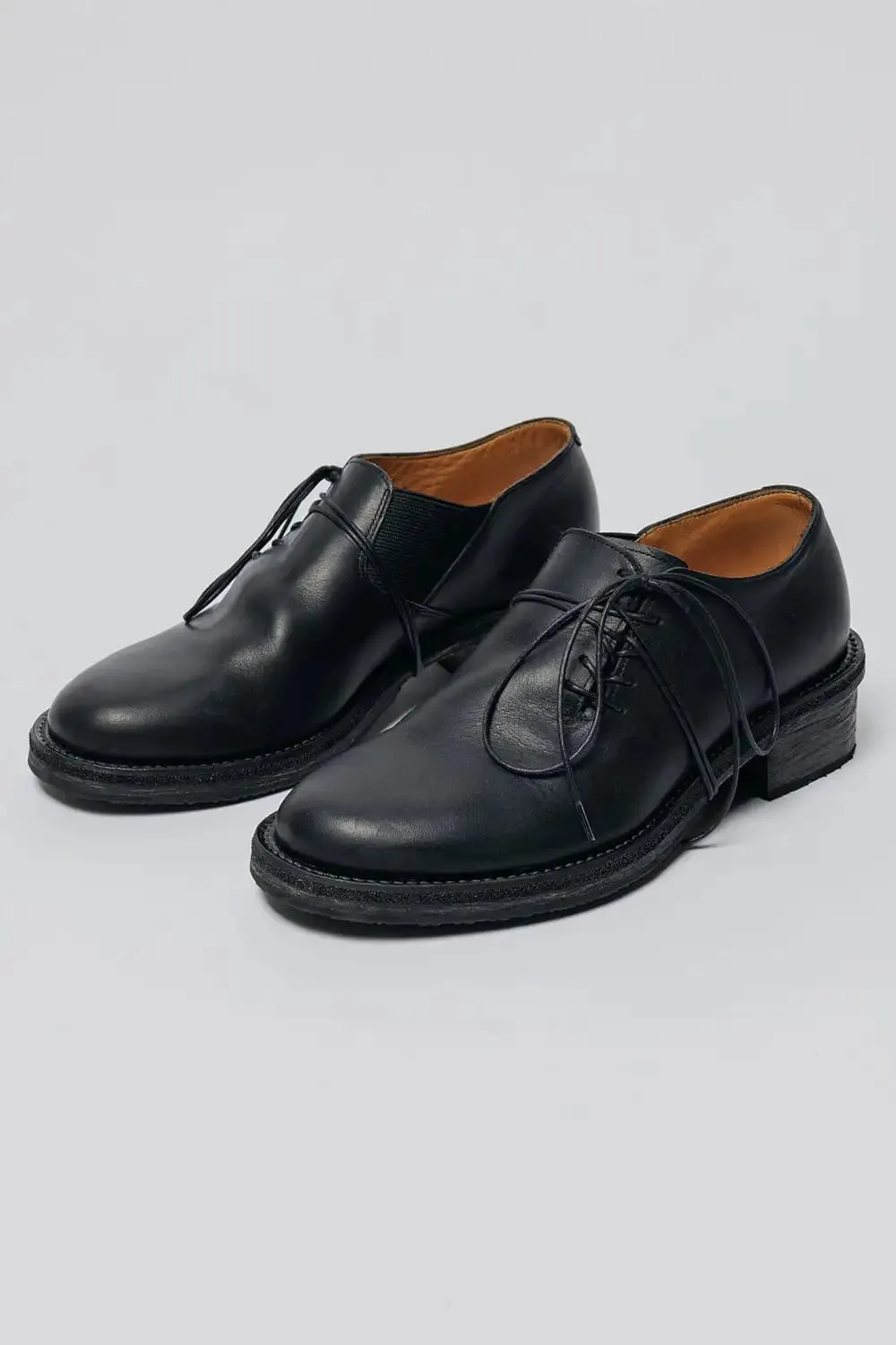 Diagonal Lace-up Derby Shoes  Black