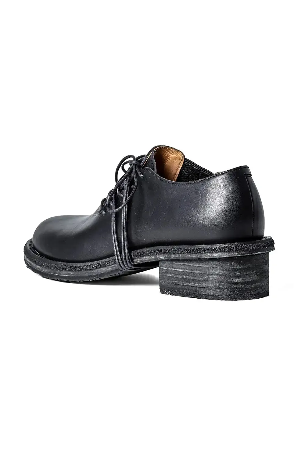 Diagonal Lace-up Derby Shoes  Black