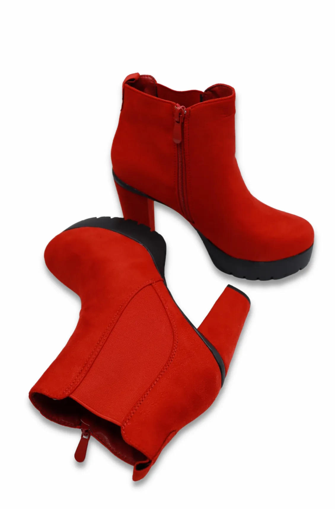 Edwin Women’s Suedette Ankle Boots (Red)