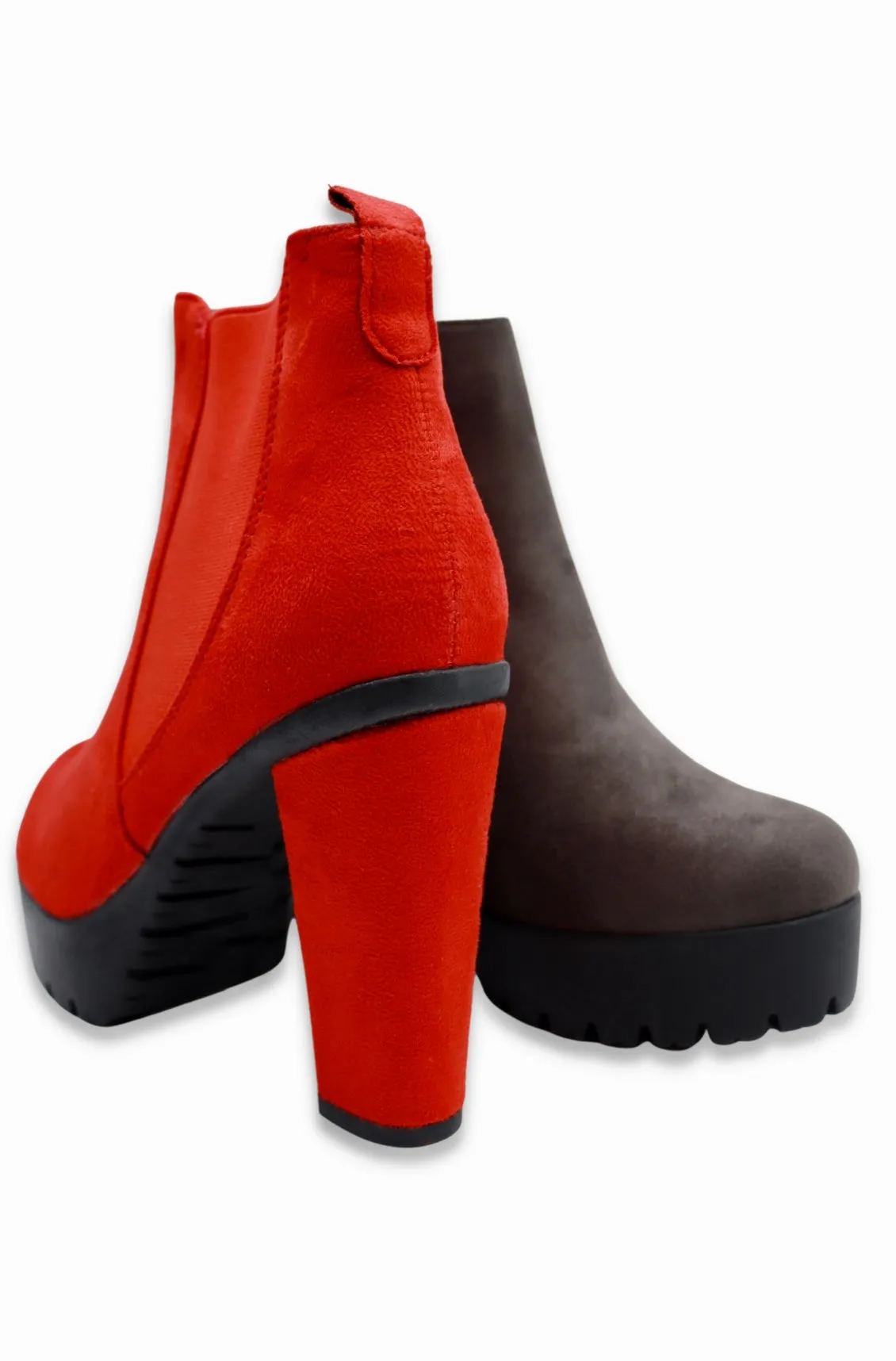 Edwin Women’s Suedette Ankle Boots (Red)