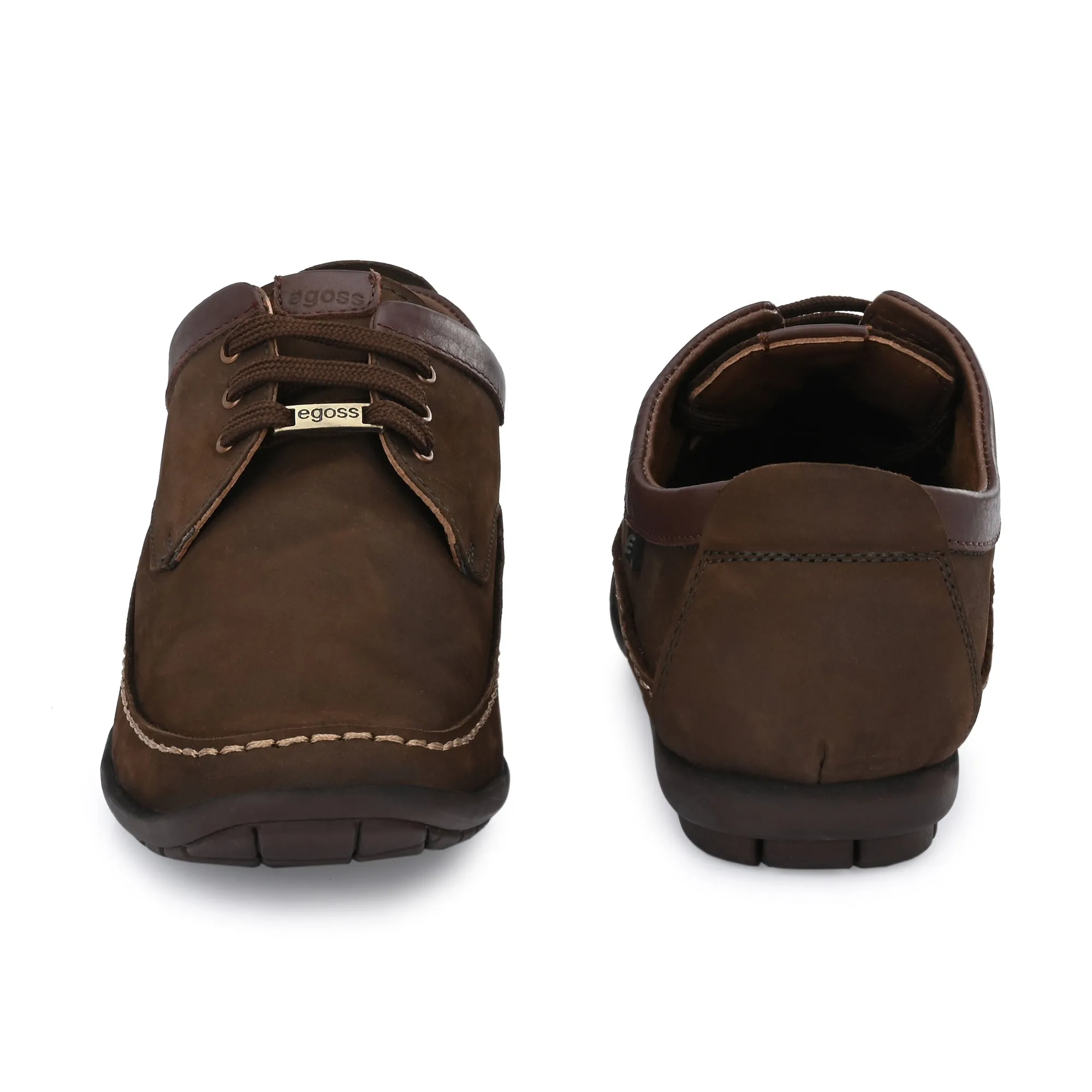 Egoss Leather Casual Lace-Up Shoes For Men