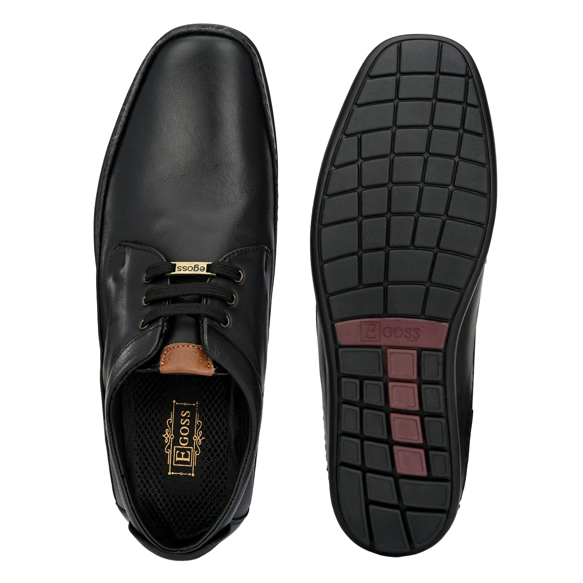 Egoss Leather Casual Lace-Up Shoes For Men