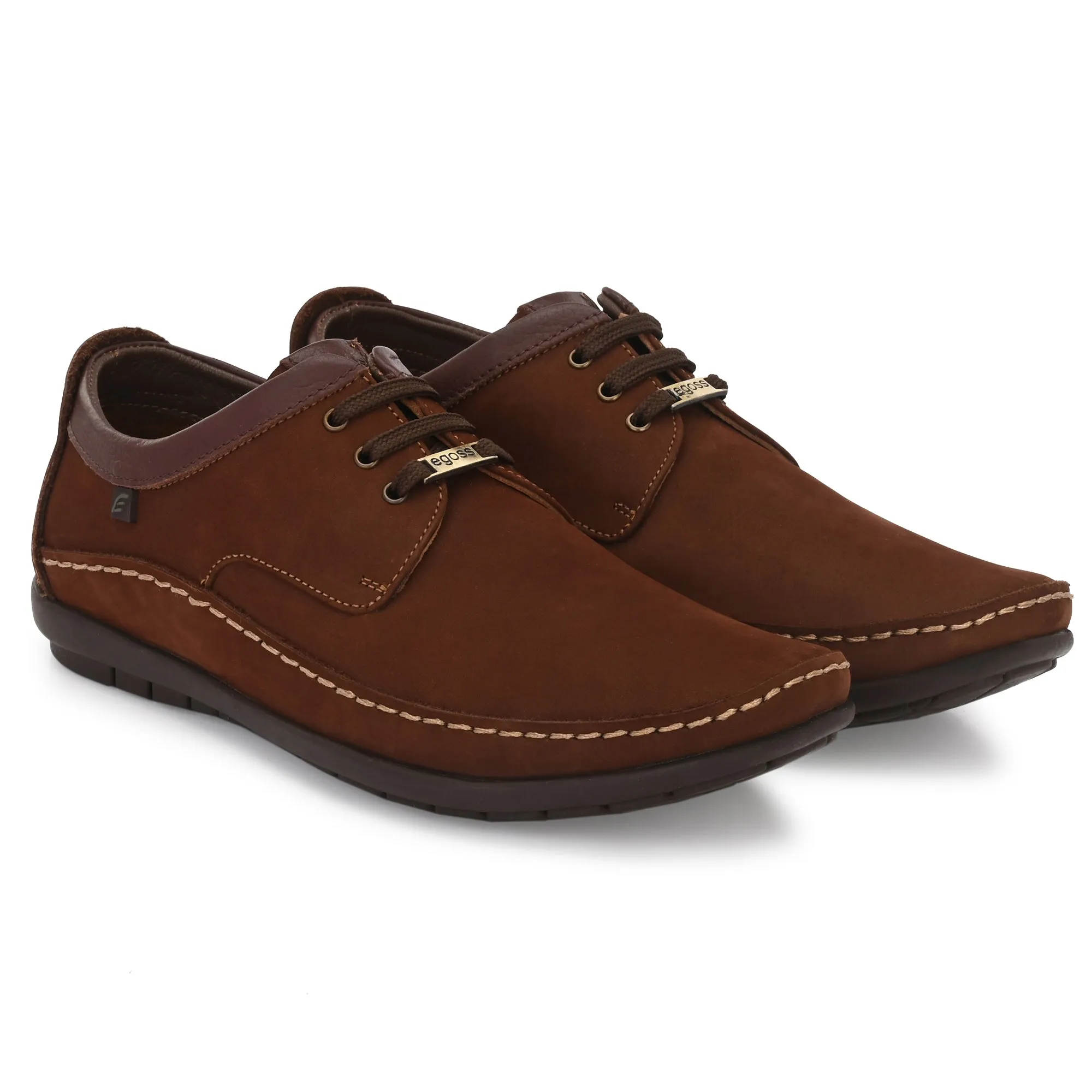 Egoss Leather Casual Lace-Up Shoes For Men