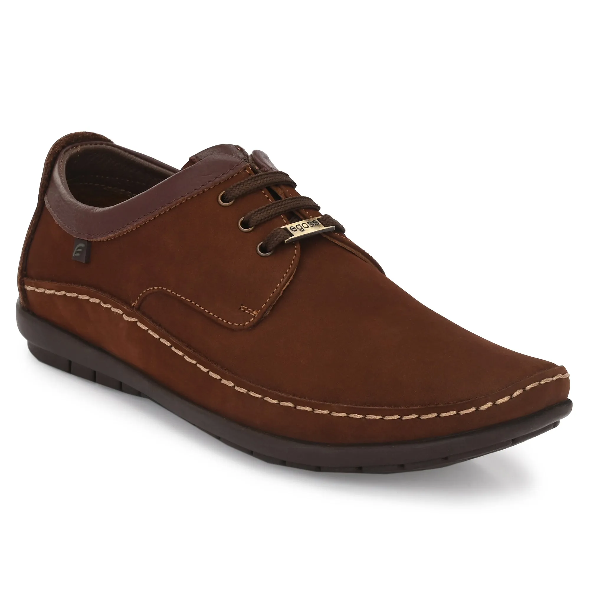 Egoss Leather Casual Lace-Up Shoes For Men