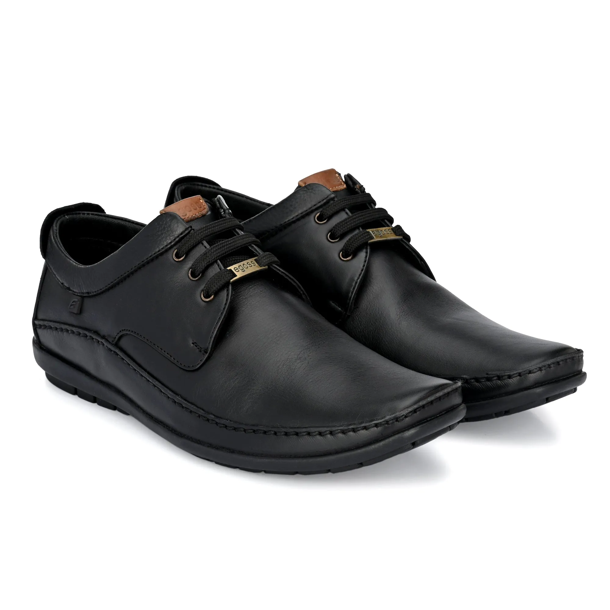 Egoss Leather Casual Lace-Up Shoes For Men