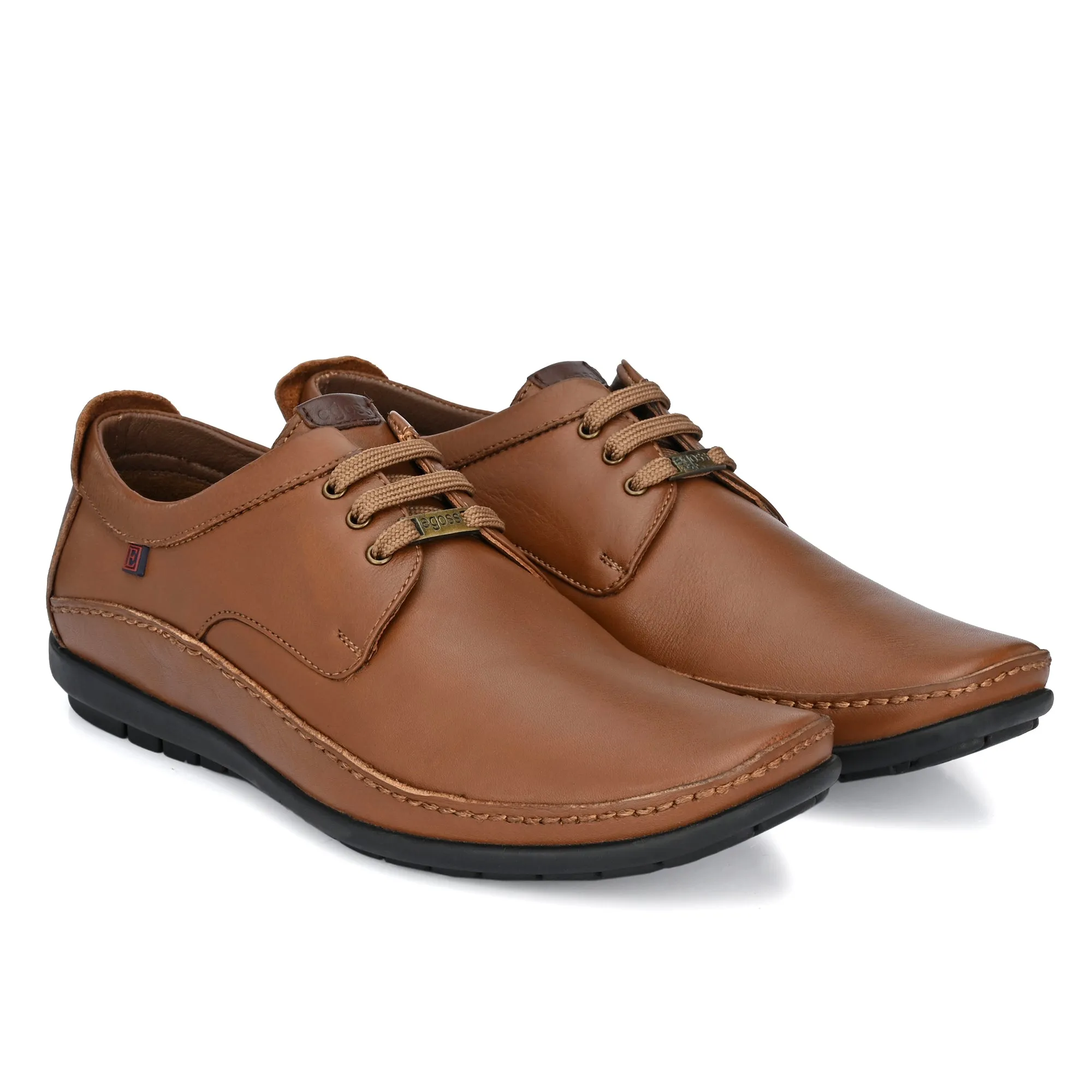 Egoss Leather Casual Lace-Up Shoes For Men
