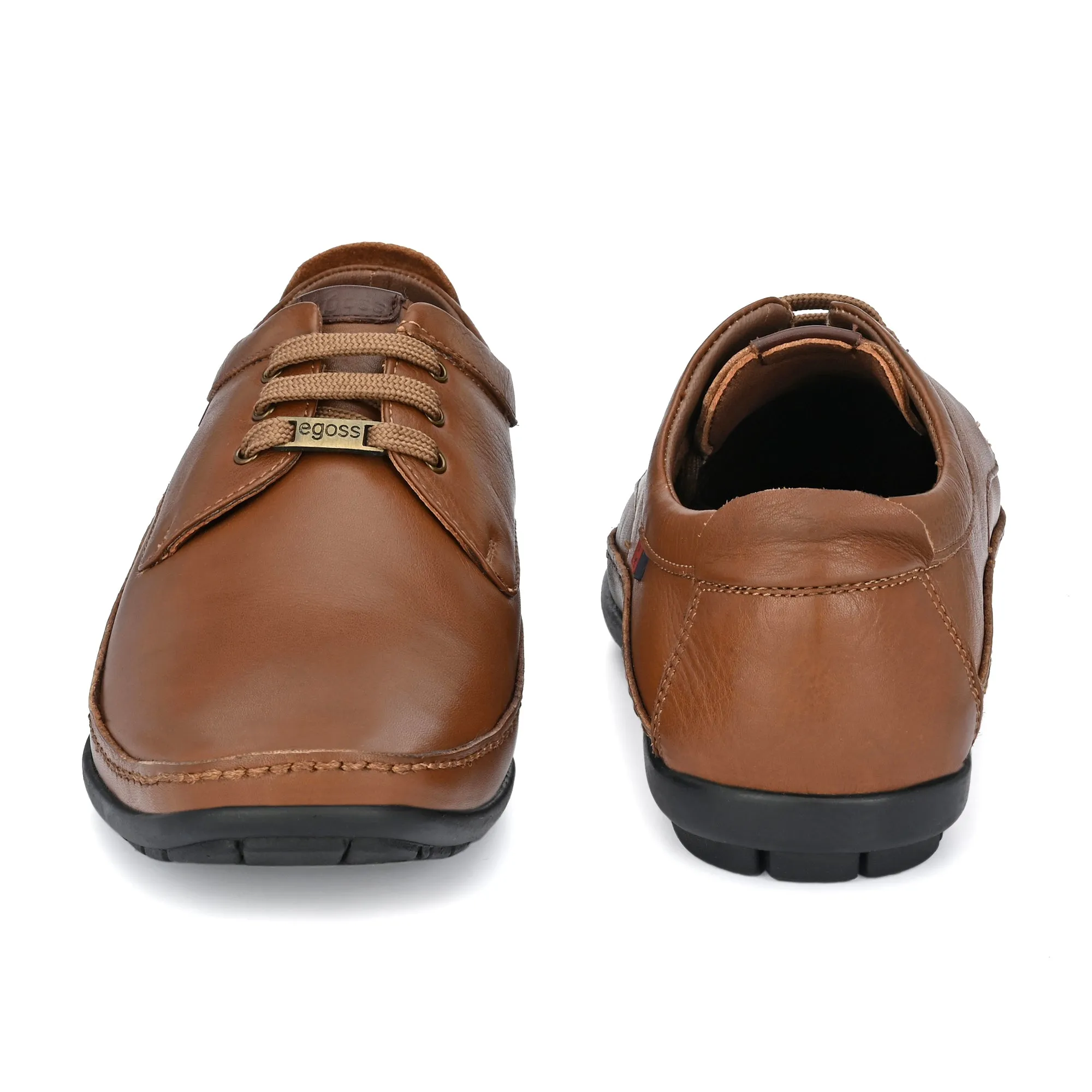 Egoss Leather Casual Lace-Up Shoes For Men