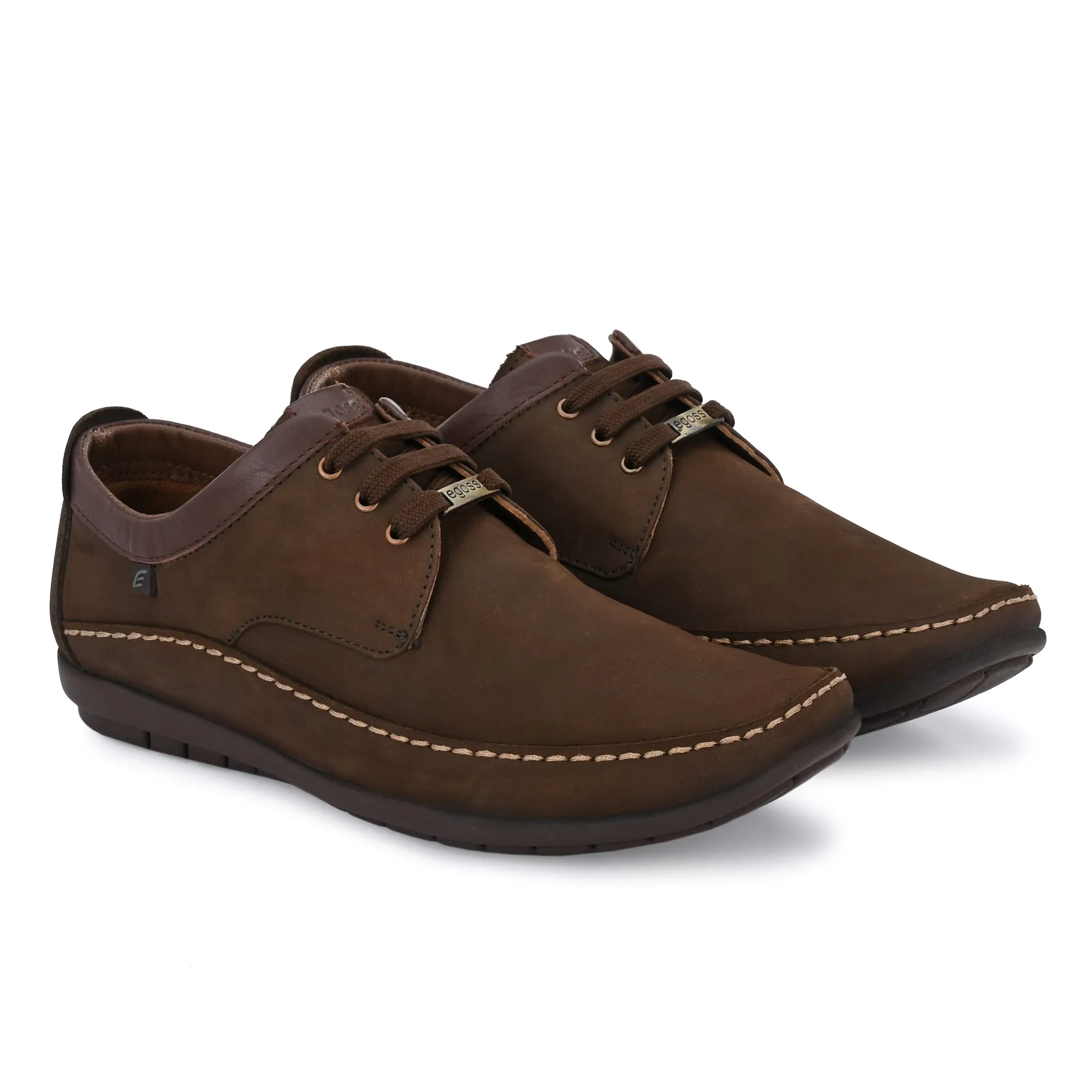 Egoss Leather Casual Lace-Up Shoes For Men