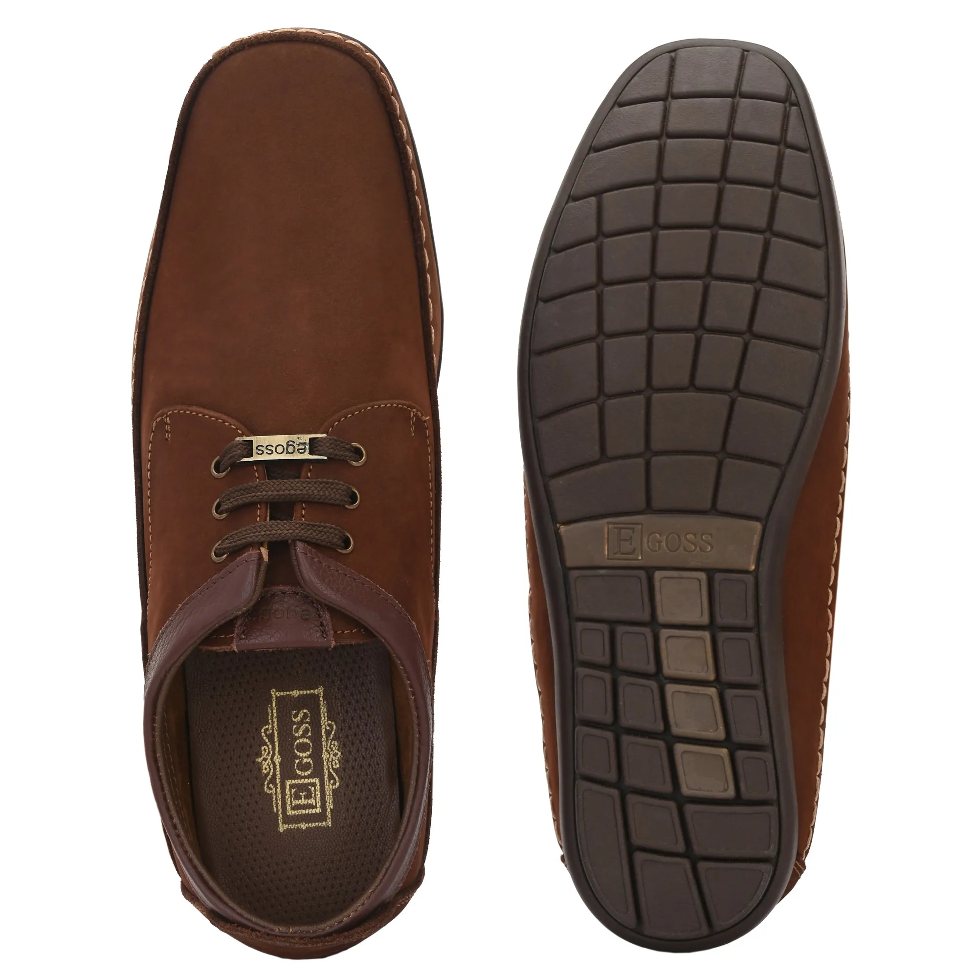 Egoss Leather Casual Lace-Up Shoes For Men