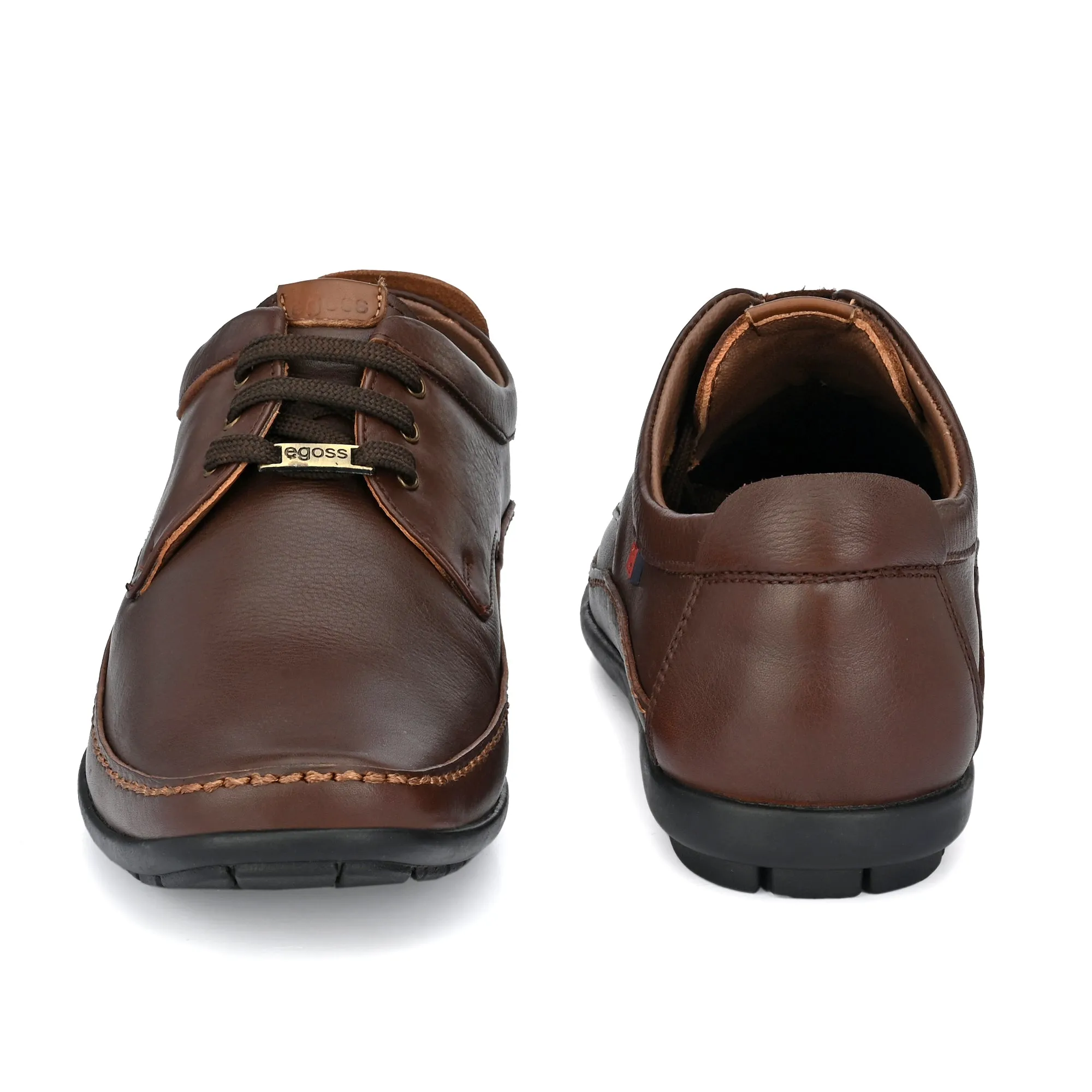 Egoss Leather Casual Lace-Up Shoes For Men