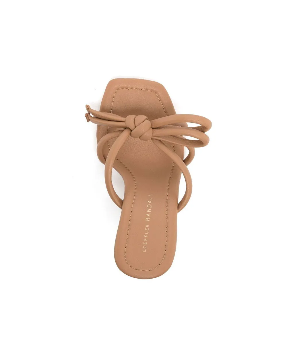 Margi Leather Bow Heeled Sandal in Dune