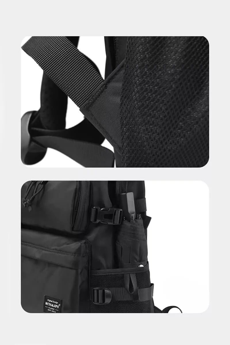 MCYS&JPN Large Black Backpack for Camping, Travel and School