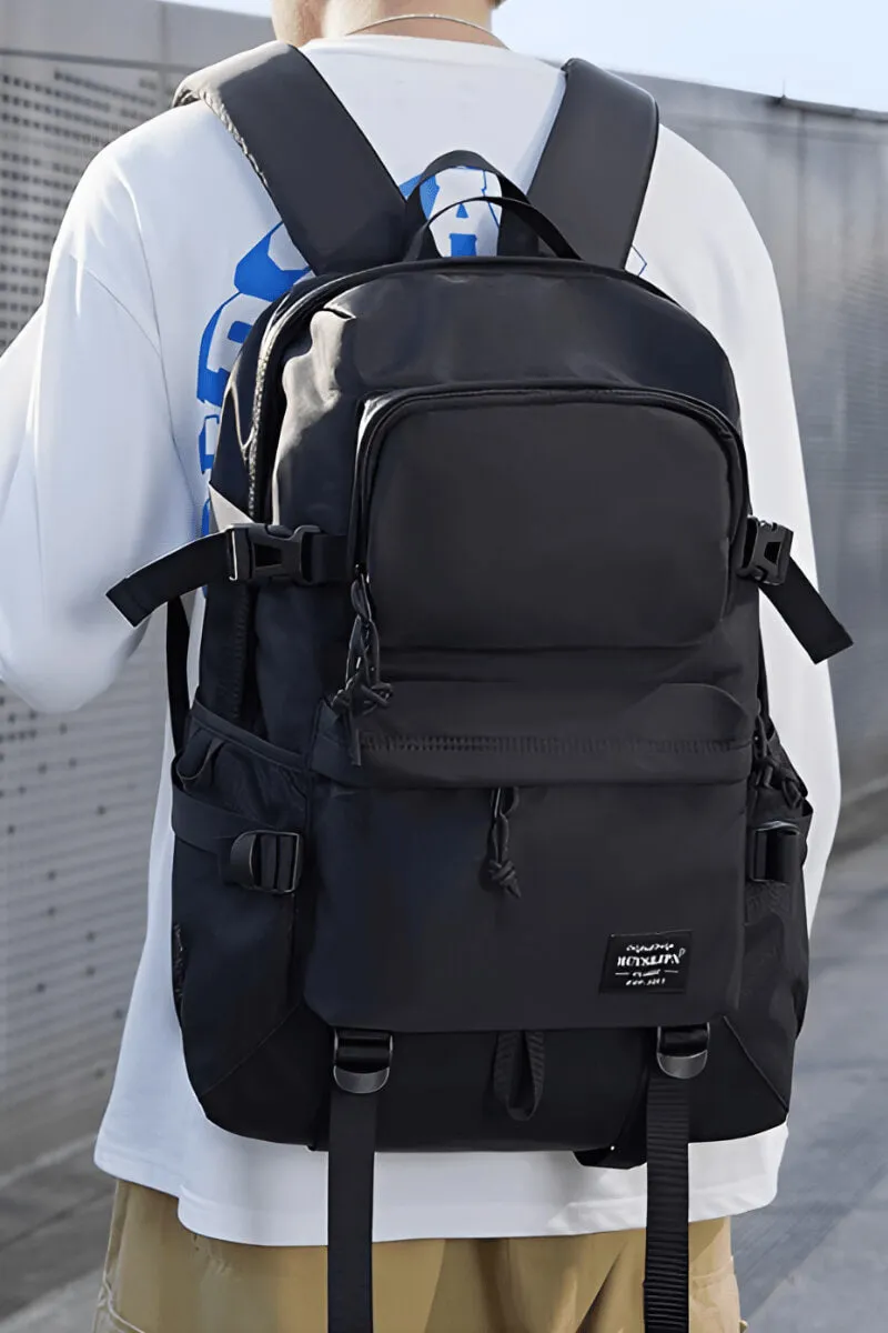 MCYS&JPN Large Black Backpack for Camping, Travel and School