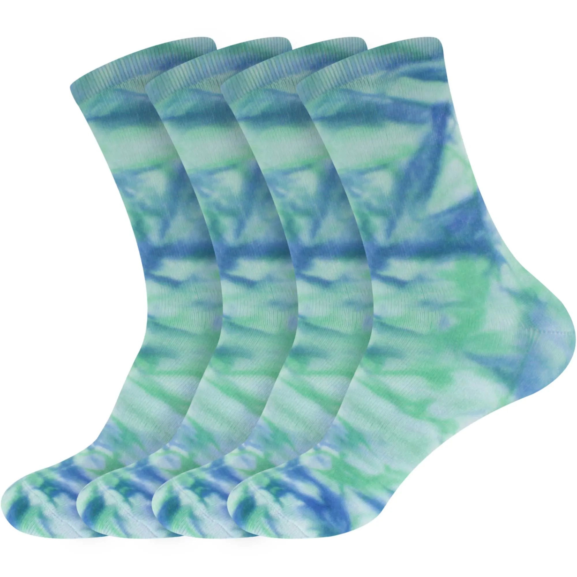 Men's Bamboo Fiber Tie Dye Crew Socks, 4 Pairs