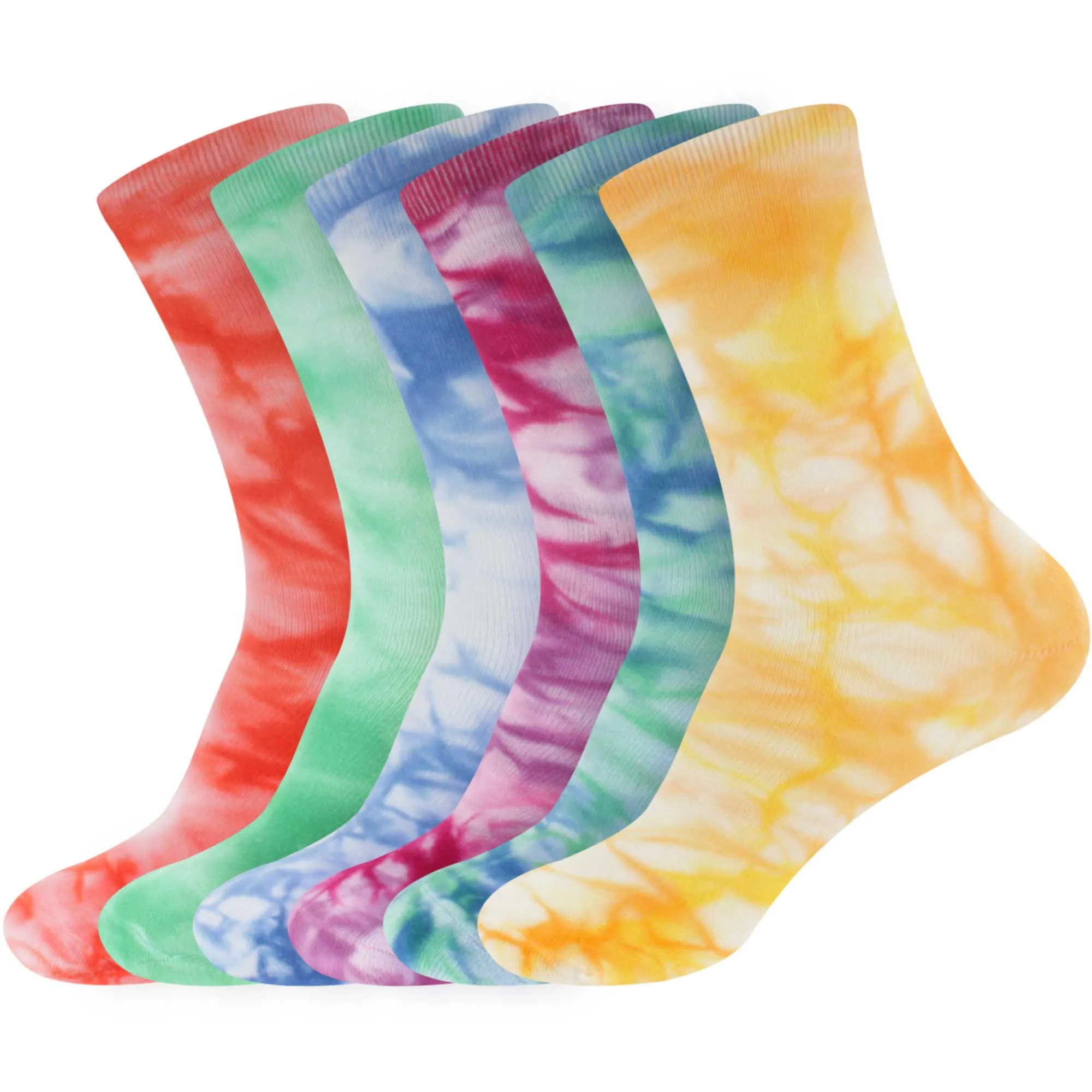 Men's Bamboo Fiber Tie Dye Crew Socks, 4 Pairs