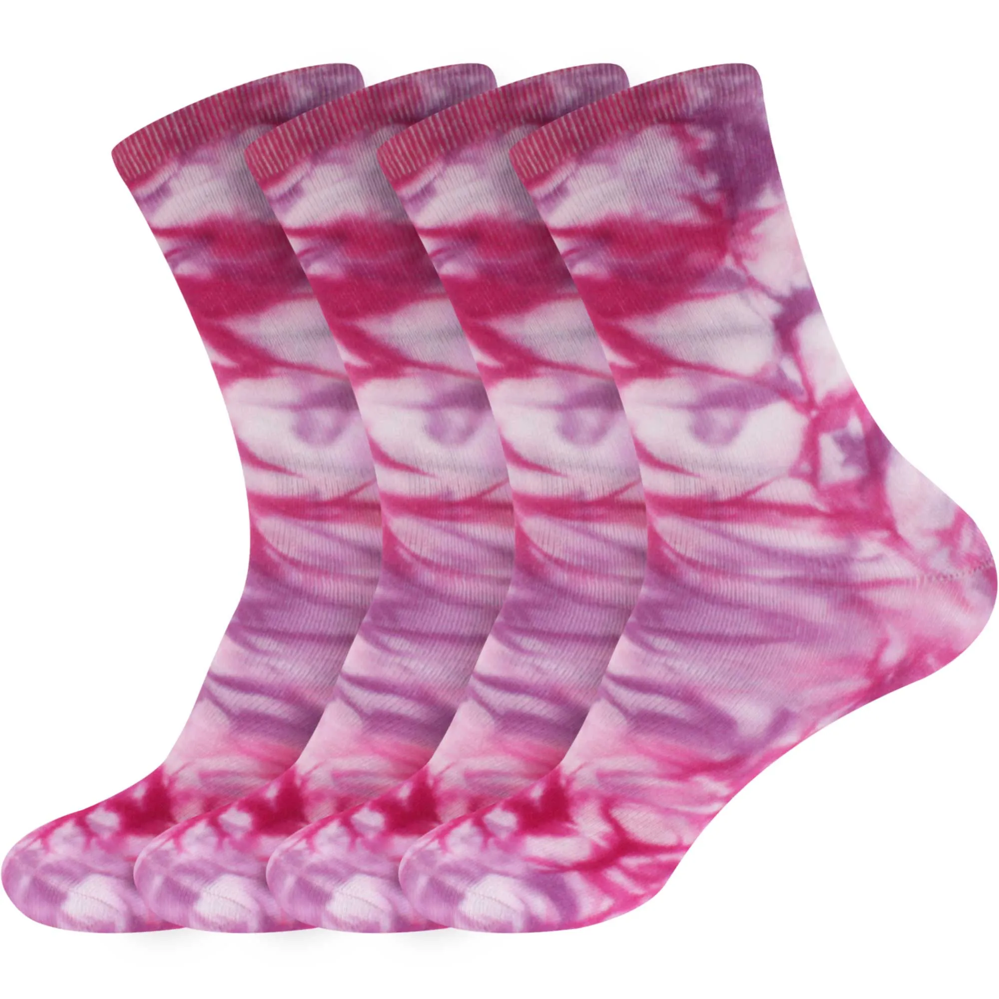 Men's Bamboo Fiber Tie Dye Crew Socks, 4 Pairs