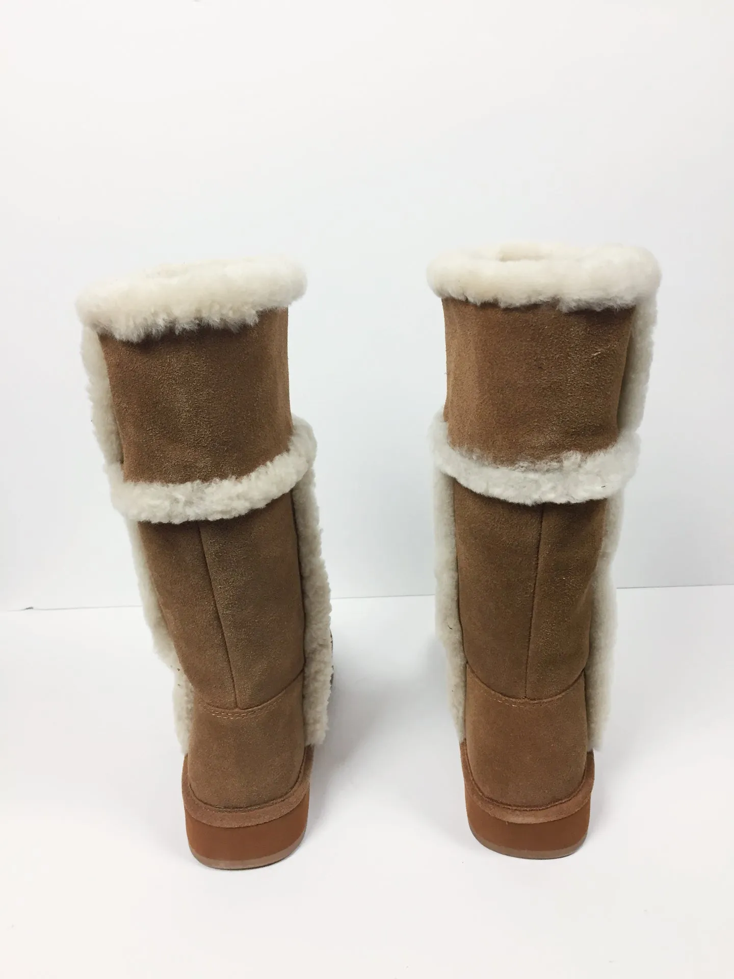 Michael Kors Shearling-Lined Suede/Fur Tall Winter Boots 6 NEW! $189