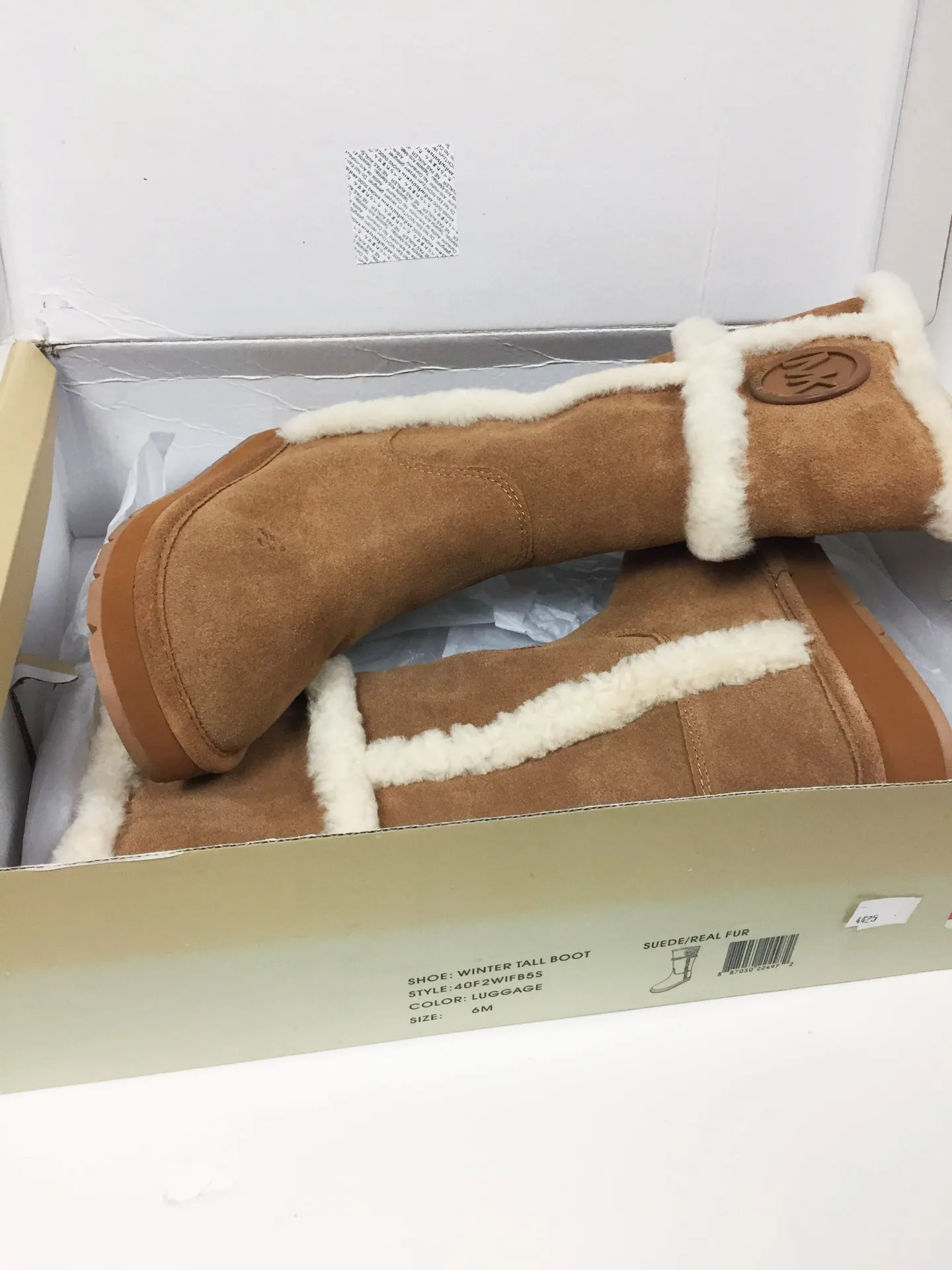 Michael Kors Shearling-Lined Suede/Fur Tall Winter Boots 6 NEW! $189