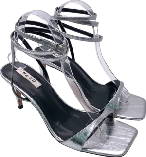 NA-KD Silver Strappy Heeled Sandals UK 7