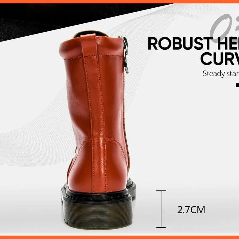 New Designers Ankle Boots | Women Plush Round Toe Lace Up Shoes