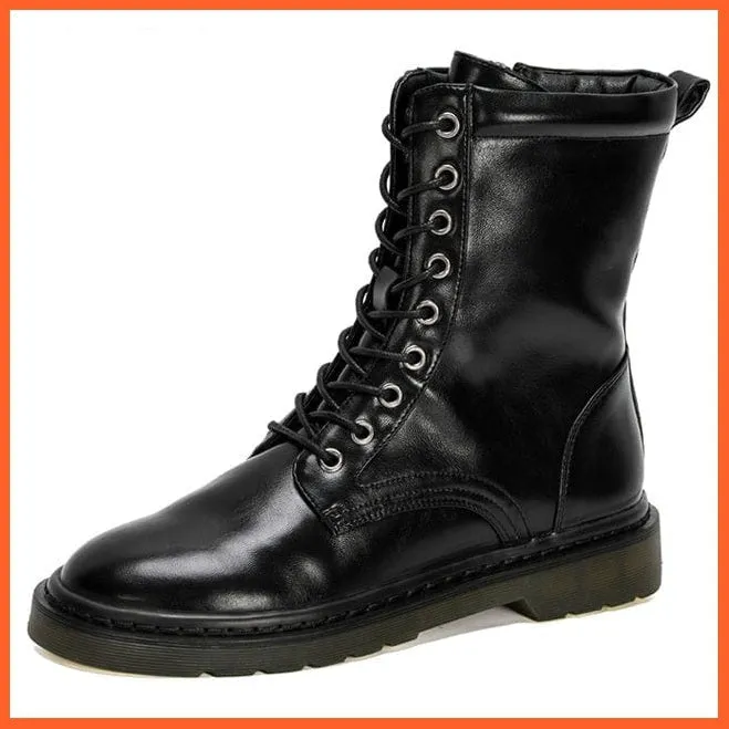 New Designers Ankle Boots | Women Plush Round Toe Lace Up Shoes