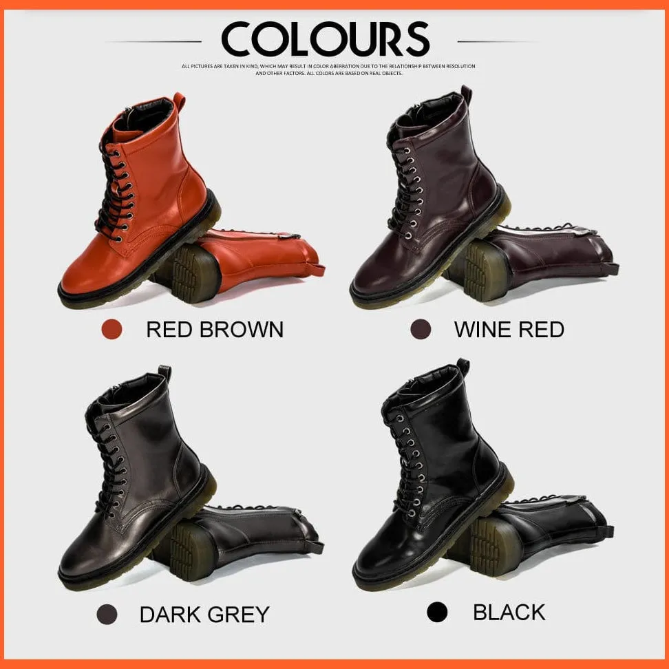 New Designers Ankle Boots | Women Plush Round Toe Lace Up Shoes