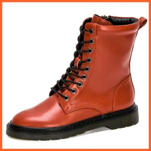 New Designers Ankle Boots | Women Plush Round Toe Lace Up Shoes