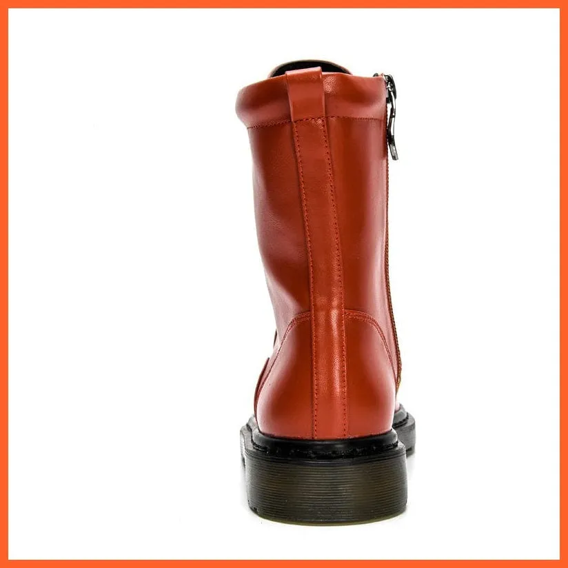 New Designers Ankle Boots | Women Plush Round Toe Lace Up Shoes