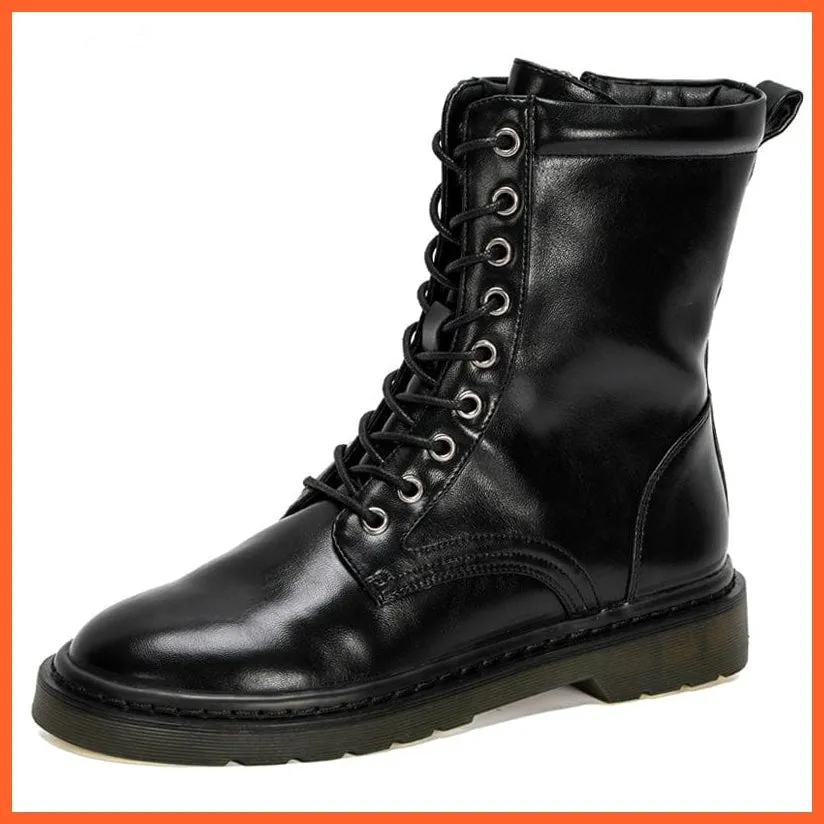 New Designers Ankle Boots | Women Plush Round Toe Lace Up Shoes