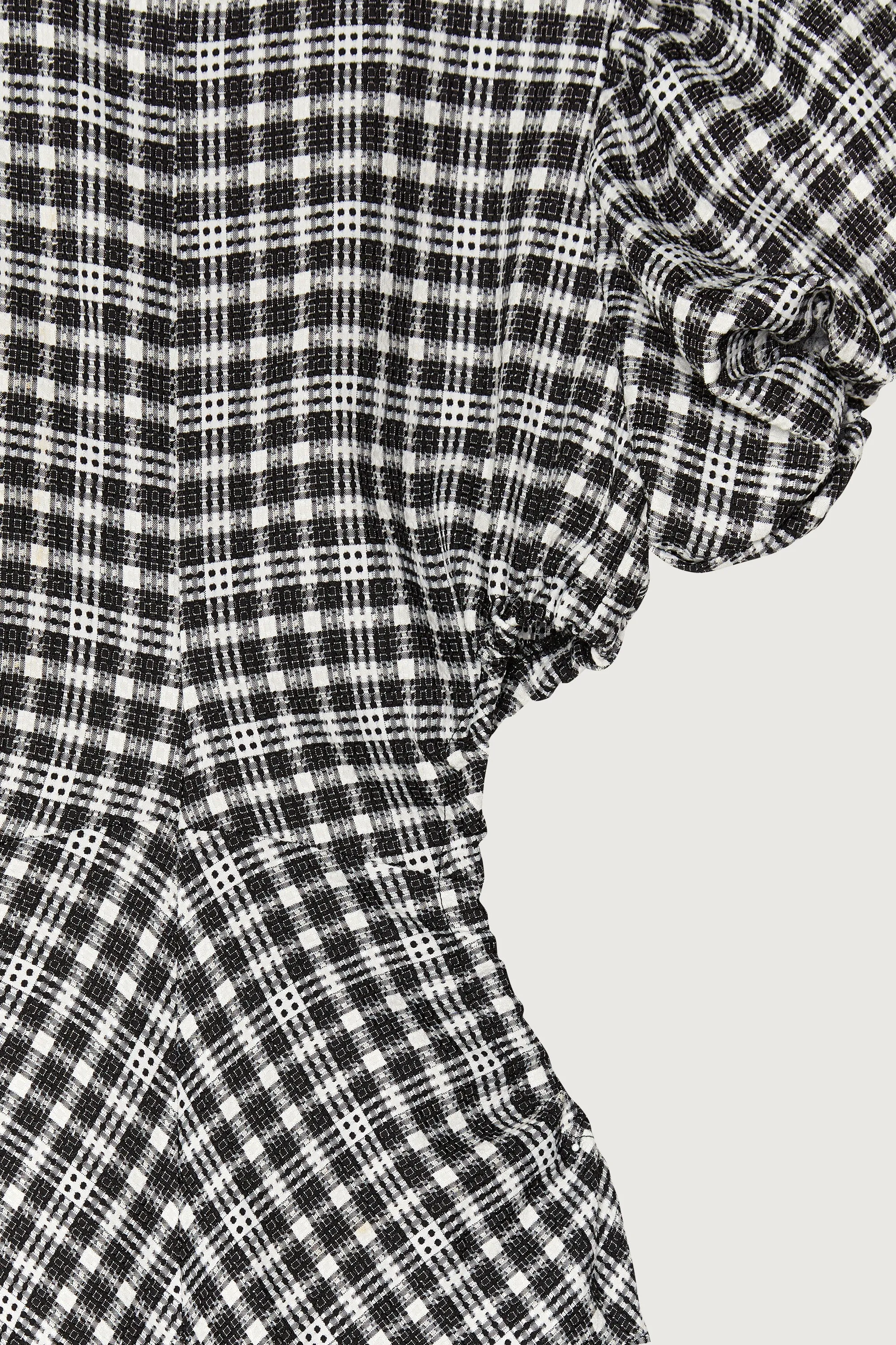 PLAID PUFF SLEEVE DRESS WITH CUTOUTS