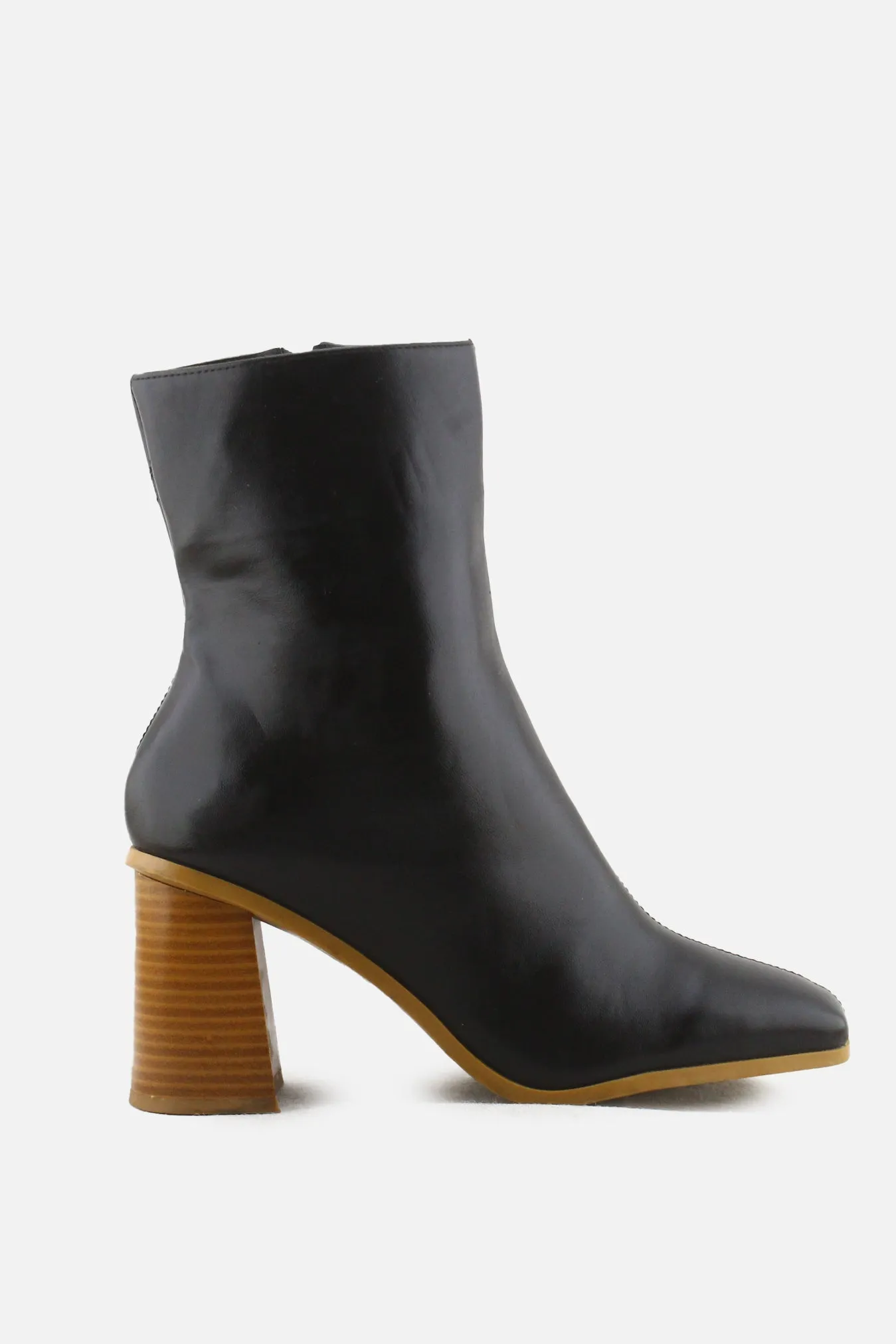 Primark Zipper Block Heels Ankle Boots | 100% Authentic Leather