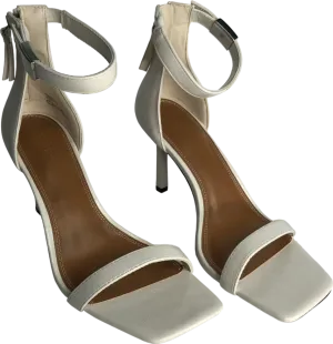 River Island Cream White Clasp Heeled Sandals UK 7 EU 40 👠