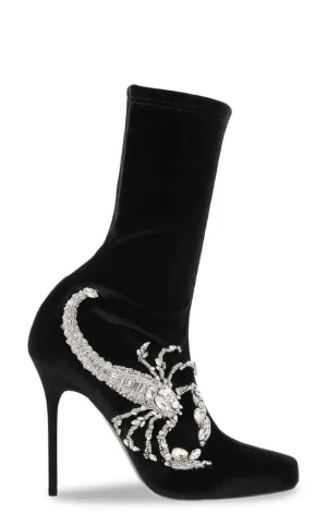 Scorpion Embellished Sock Boots
