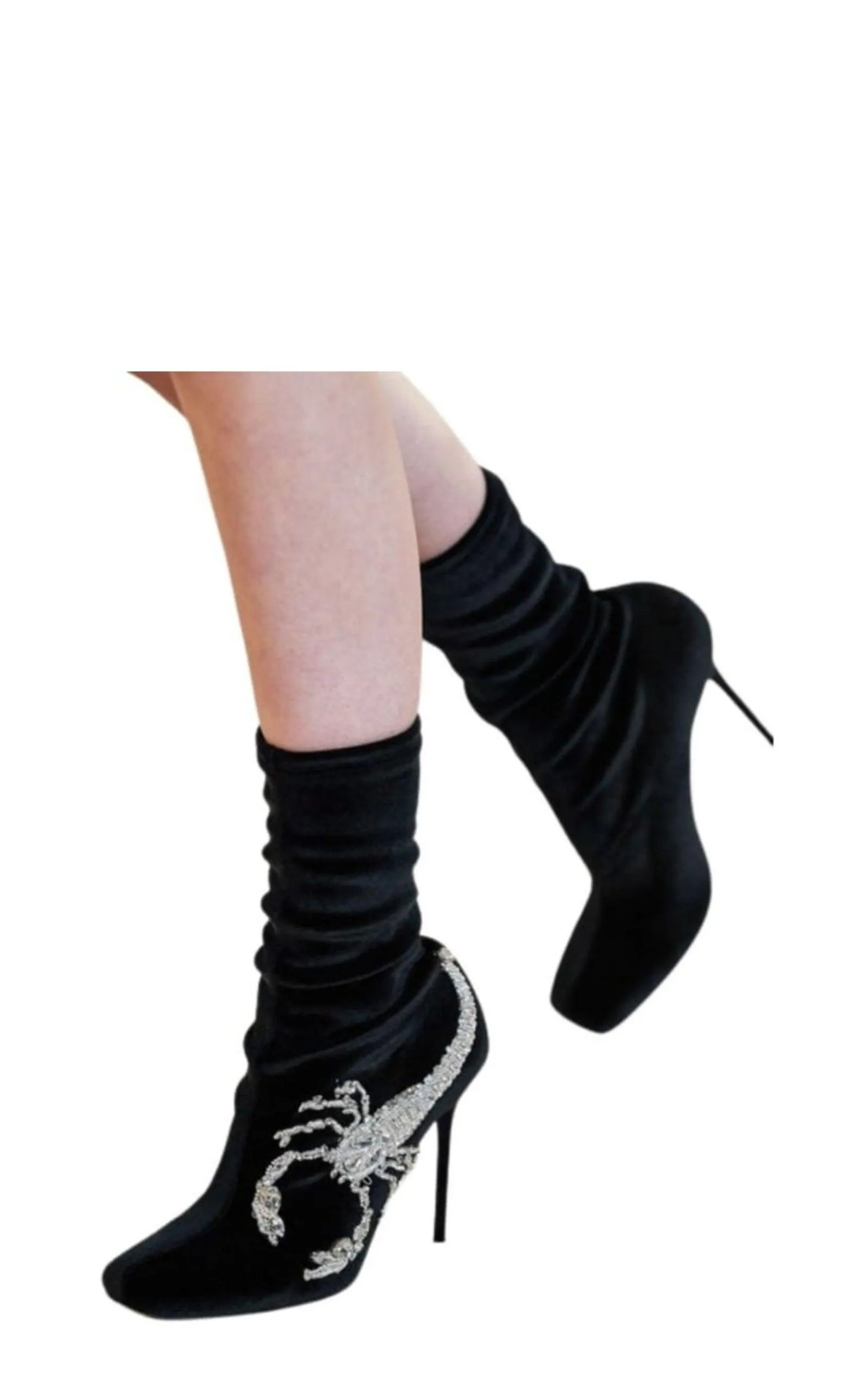 Scorpion Embellished Sock Boots