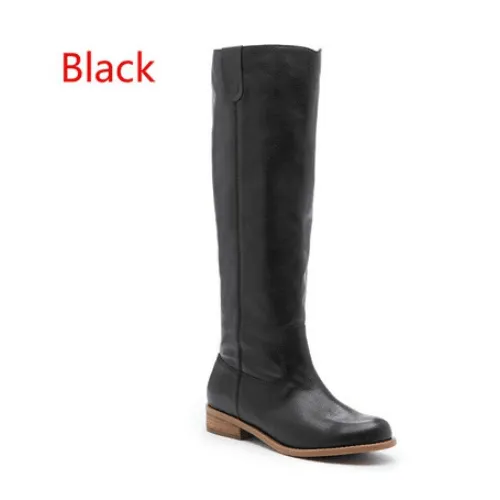 Suede Flat Round Toe Knee High Boots