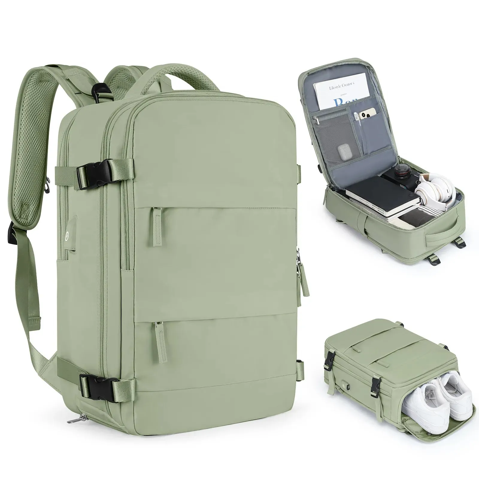 VoyagePro Waterproof Travel Backpack | Shoe Compartment | Anti-Theft Pockets | 37L   30L