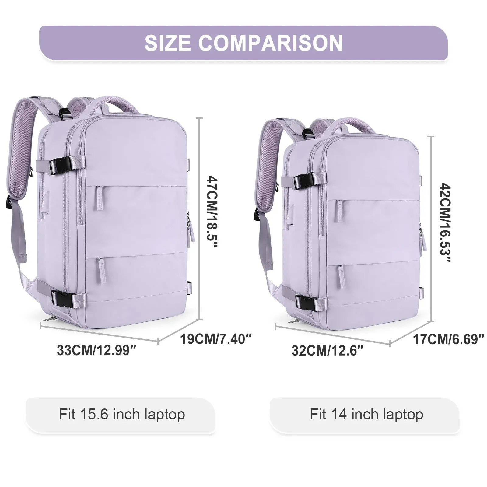 VoyagePro Waterproof Travel Backpack | Shoe Compartment | Anti-Theft Pockets | 37L   30L