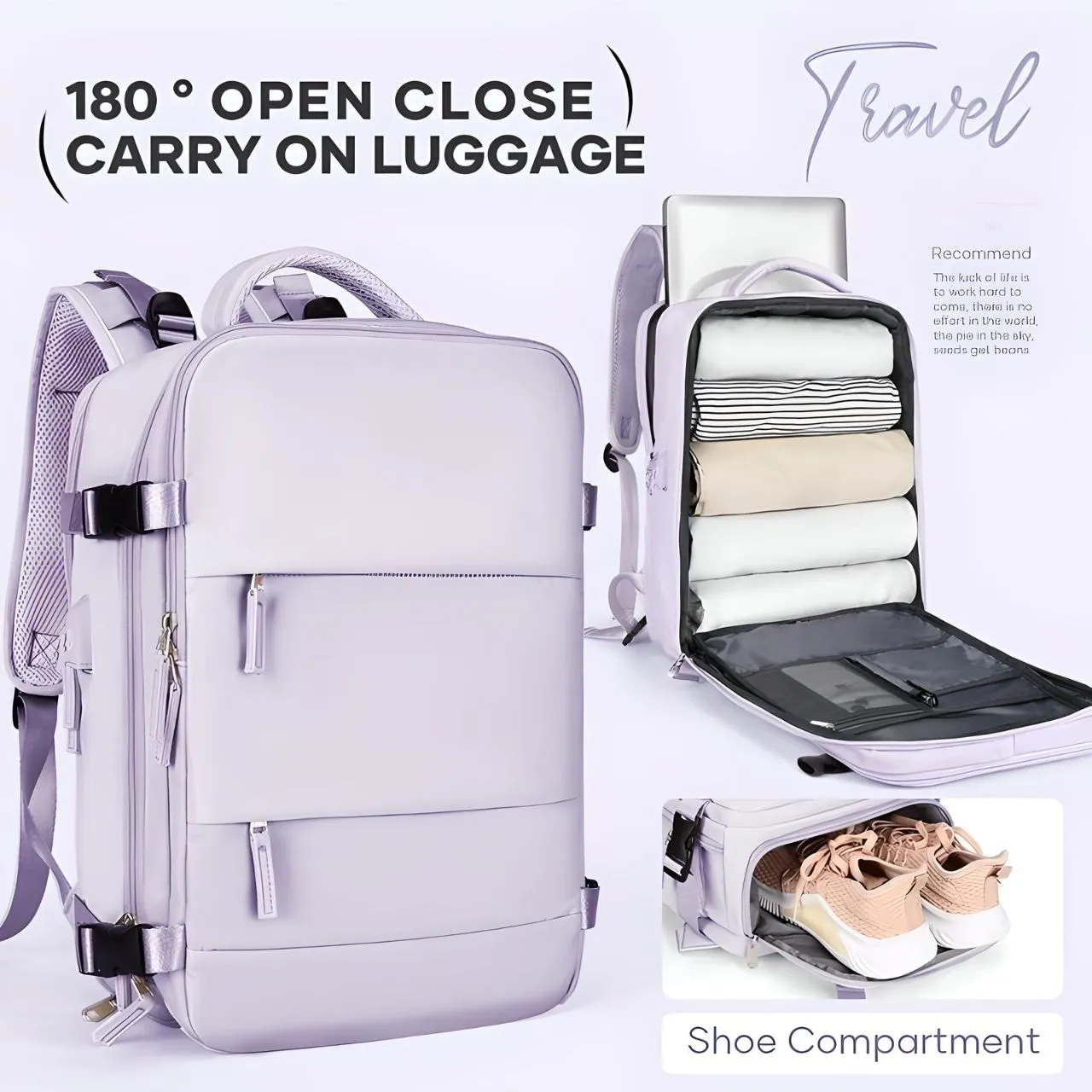 VoyagePro Waterproof Travel Backpack | Shoe Compartment | Anti-Theft Pockets | 37L   30L