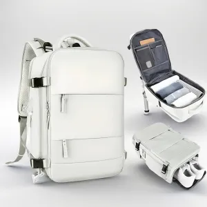 VoyagePro Waterproof Travel Backpack | Shoe Compartment | Anti-Theft Pockets | 37L   30L